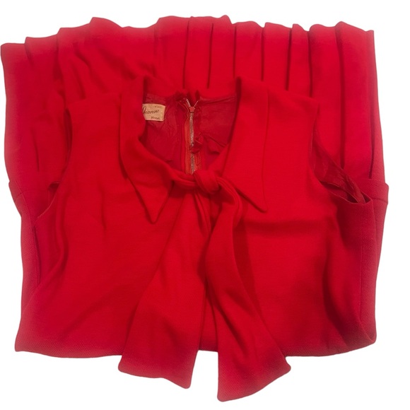 VINTAGE Jeanne Model Red sleeveless dress size 14. - Picture 8 of 10